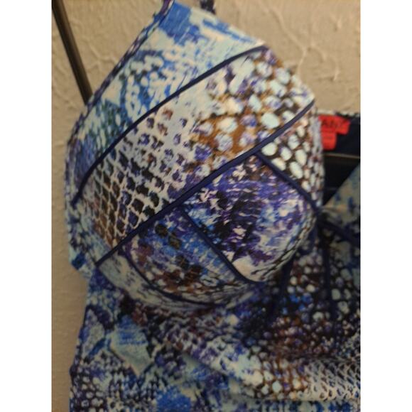 Spanx Swim Suit Plus Shaped Blue Snake One Piece Underwire Sz 14 D/DD NWT $198 - Picture 6 of 12